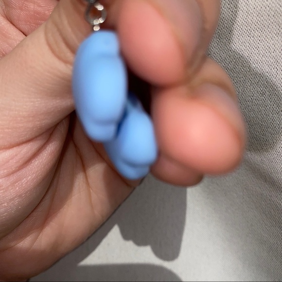 White/Blue 1pair Cloud Drop Earrings - Picture 8 of 8